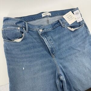 Abercrombie & Fitch The 90s Straight Ultra High Rise Blue Jeans 34 18L Denim